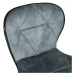 Barová židle GLAMORA — kov, látka, modrá