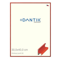 DANTIK rámeček 30 × 40, ALU profil 6030 Dýha barevný červený třešeň plexi čiré