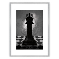 Dekoria Plakát Chess II, 50 x 70 cm , Ramka: Srebrna