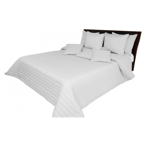 Prošívaný jednobarevný přehoz na postel světle šedé barvy Šířka: 170 cm | Délka: 210 cm