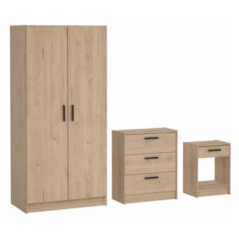 Set nábytku (skříň, komoda, noční stolek), dub hickory, ESCAPE 95077 Tempo Kondela