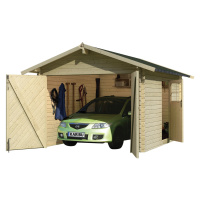 Dřevěná garáž KARIBU 54133 28 mm natur LG1885
