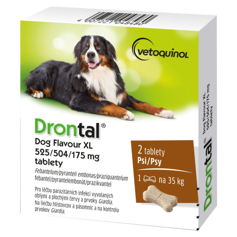 Drontal Dog Flavour XL 525/504/175 mg tablety 2 ks