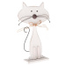 Bílá dřevěná dekorace ve tvaru kočky Dakls Cats, výška 25 cm