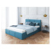 FDM Čalouněná manželská postel FRESIA | 140 x 200 cm Barva: Modrá