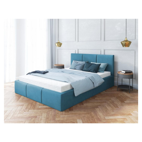 FDM Čalouněná manželská postel FRESIA | 140 x 200 cm Barva: Modrá