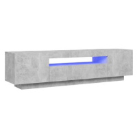 Shumee TV skříňka s LED osvětlením betonově šedá 160 × 35 × 40 cm
