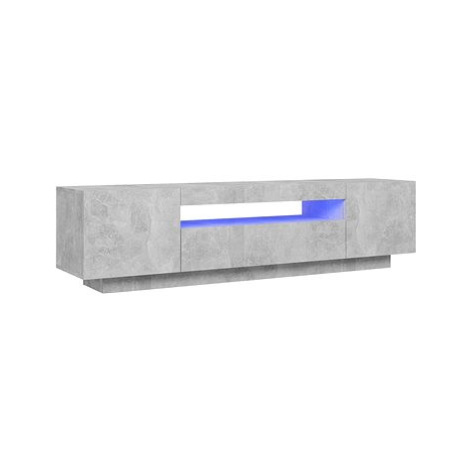 Shumee TV skříňka s LED osvětlením betonově šedá 160 × 35 × 40 cm