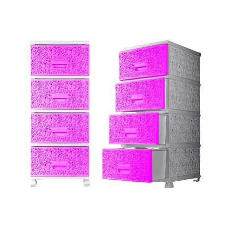Mega Plast Monako 44 × 38 × 90,5 cm, růžovo/bílá MEGAPLAST