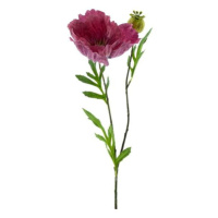 Vlčí mák řezaný umělý s 1květem a poupětem tm.růžový 82cm