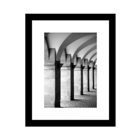 Rámovaný obraz Architektura 24x30 cm, černobílý Asko