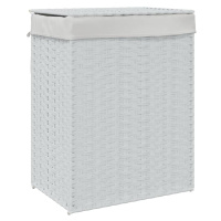 vidaXL Koš na prádlo s víkem bílý 46 x 33 x 60 cm polyratan