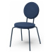 Muzza Modrá jídelní židle option s kulatým opěradlem a kulatým sedákem