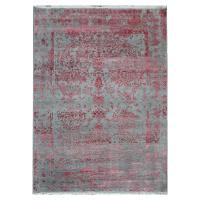 Diamond Carpets koberce Ručně vázaný kusový koberec Diamond DC-JK ROUND Silver/pink - 120x170 cm