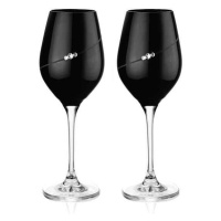 Diamante Silhouette black sklenice na víno 360 ml, 2 ks