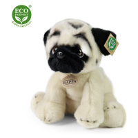 RAPPA - Plyšový pes mops 30 cm ECO-FRIENDLY