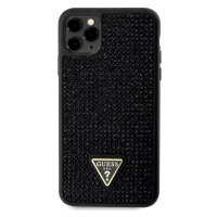 Zadní kryt Guess Rhinestones Triangle Metal Logo pro Apple iPhone 11 Pro Max, černá