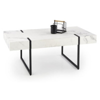 Konferenční stolek BLANCA – dýhovaná MDF, bílý mramor/černá