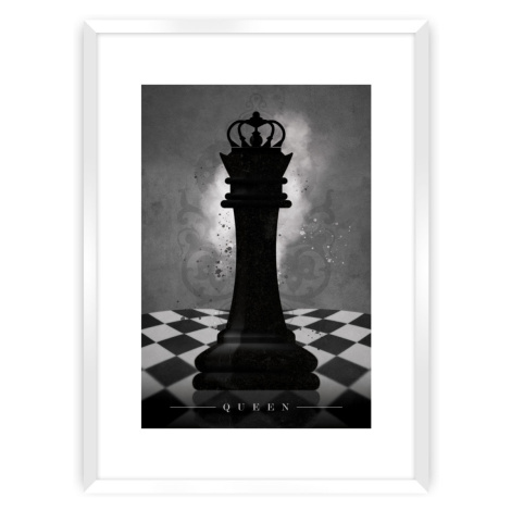 Dekoria Plakát Chess II, 70 x 100 cm, Ramka: Biała