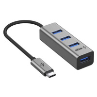 AlzaPower Metal USB hub USB-C (M) na 4× USB-A 3.0 (F) vesmírně šedý