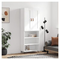 vidaXL Skříň highboard lesklá bílá 69,5 x 34 x 180 cm kompozitní dřevo