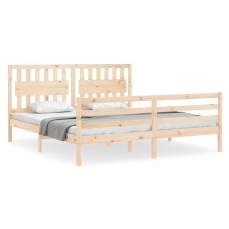 vidaXL Rám postele s čelem Super King Size masivní dřevo