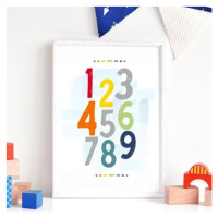 Plakát s barevnými čísly do dětského pokoje