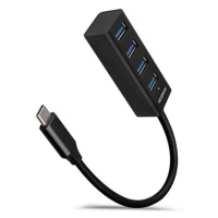 AXAGON HUE-M1C, 4x USB 3.2 Gen 1 MINI hub, kovový, kabel USB-C 20cm