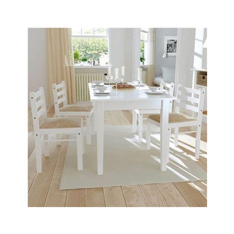 Jídelní židle 4 ks bílé masivní kaučukovníkové dřevo a samet SHUMEE