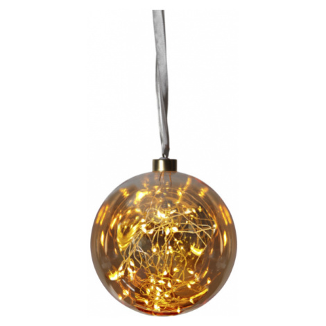 Dekorativní skleněná koule 40x LED | jantarová