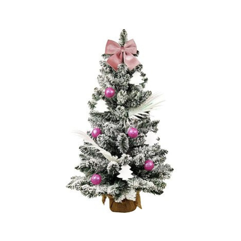 Ozdobený stromeček RŮŽOVÁ NADÍLKA 60 cm s LED OSVĚTELNÍM s 26 ks ozdob a dekorací LAALU