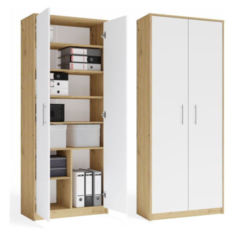 TP Living Kancelářská knihovna Oliv 2D dub Artisan/bílá