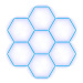 Escape6 Kompletní LED hexagonové svítidlo modré, rozměr 7 elementů 238 × 252 cm
