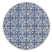 Modrý pratelný kulatý koberec vhodný pro robotické vysavače ø 80 cm Comfort – Mila Home
