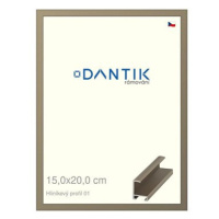 DANTIK rámeček 15 × 20, ALU profil 6001 champagne sklo čiré