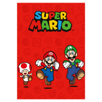 Faro Dětská fleecová deka POLAR SUPER MARIO 100x140 cm červená