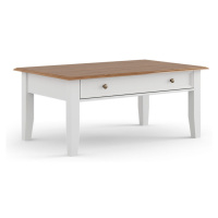 Dřevěný konferenční stolek Belluno Elegante, dekor bílá | zlatý dub, masiv, borovice