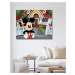 Malování podle čísel - MICKEY MOUSE PŘED DOMEČKEM Rozměr: 80x100 cm, Rámování: vypnuté plátno na