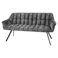 Estila Luxusní designová lavice Mariposa se sametovým ozdobně prošívaným potahem v šedé barvě s 