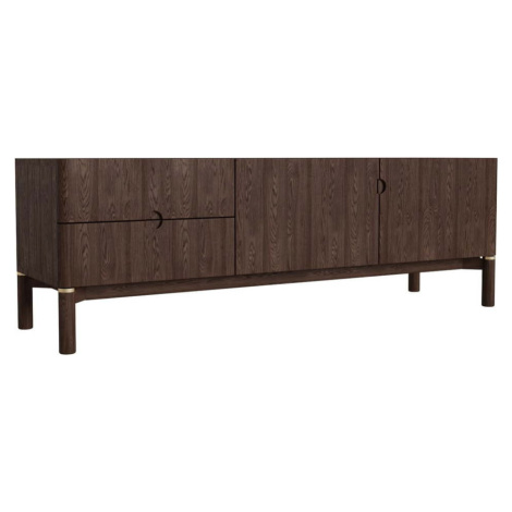 Tmavě hnědý TV stolek v dekoru dubu 160x55 cm Arun – Unique Furniture