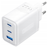 Nabíječka Vention FERW0-EU 65W GaN, 2xUSB-C, Usb-a, Bílá, 3 porty