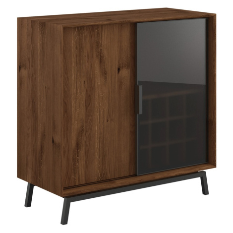 Massivo  Komoda s barem (vinotékou) Modern Loft 1d/1s, dekor-Tabacco, dub, masiv