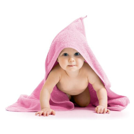 Bellatex Osuška pro miminka s kapuckou růžová, 80 x 80 cm