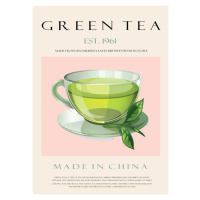 Ilustrace Green Tea Est. 1961, Rikke Londager Boisen, 30 × 40 cm