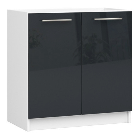 Kuchyňská skříňka OLIVIA S80 - bílá/grafit lesk Akord