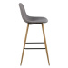 Dkton Designová barová židle Nayeli světle šedá Calle a přírodní
