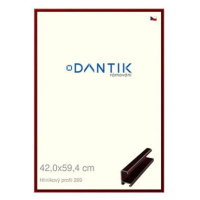 DANTIK rámeček 42 × 59,4, ALU profil 7269 Červený Rubin broušený plexi čiré