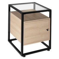 TecTake Noční stolek Dudley 40 × 43 × 60,5 cm - Industrial světlé dřevo, dub Sonoma