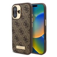 Guess GUHMP16SU4GPRW iPhone 16 6.1 hnědá/brown hardcase 4G Logo Plate Ma