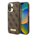 Guess GUHMP16SU4GPRW iPhone 16 6.1 hnědá/brown hardcase 4G Logo Plate Ma